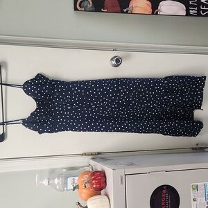 Blue and white dot dress